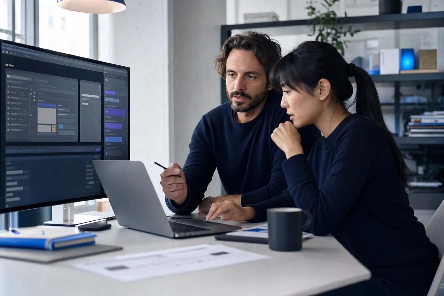 Digital agency and software development professionals collaborating on a web product
