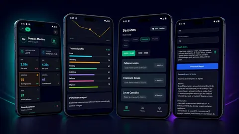 Aplicação Footzy em dispositivos móveis